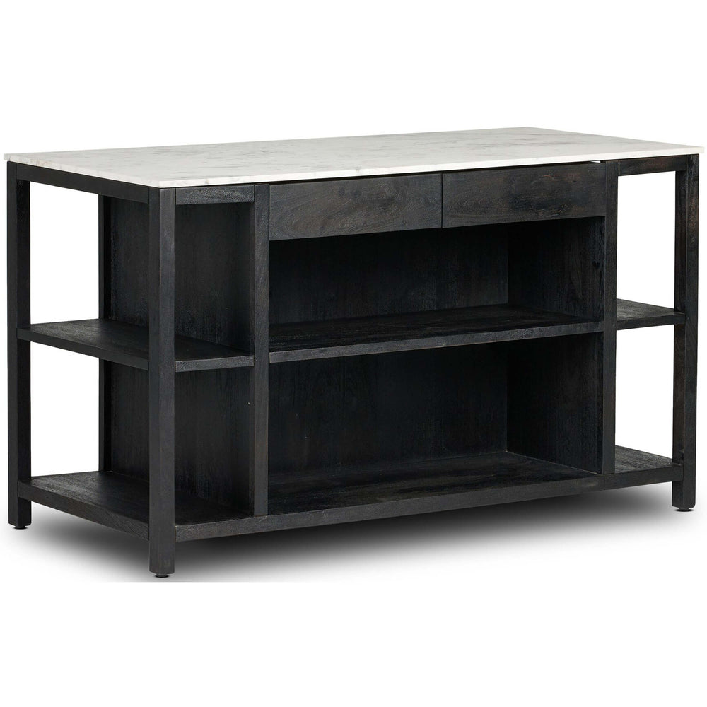 Indira Kitchen Island, Black Wash-Furniture - Dining-High Fashion Home