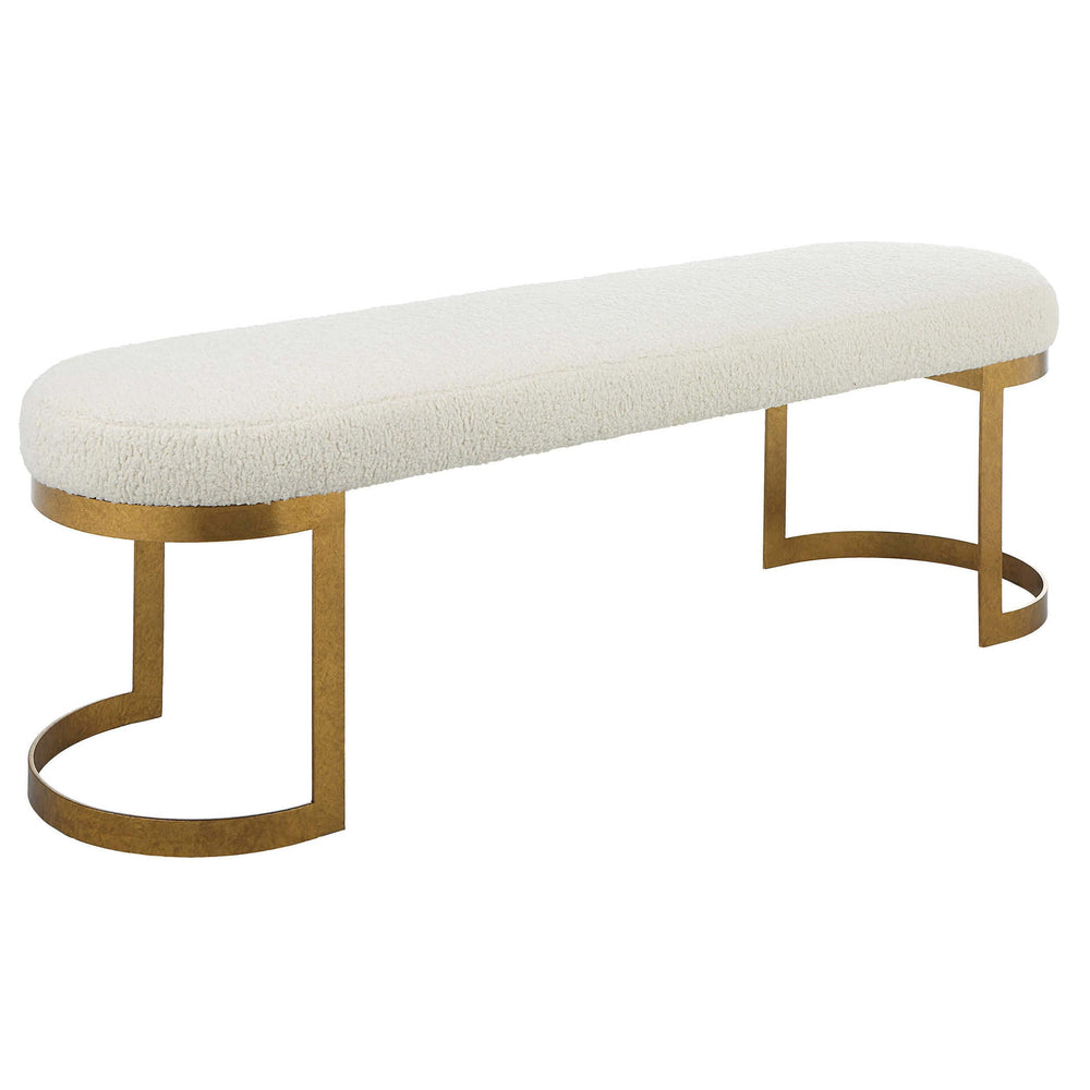 Infinity Bench, Gold-Furniture - Benches-High Fashion Home