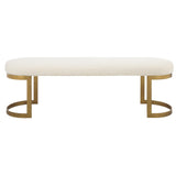 Infinity Bench, Gold-Furniture - Benches-High Fashion Home