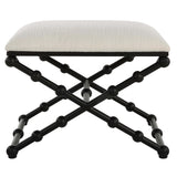 Iron Drops Small Bench, White-Furniture - Benches-High Fashion Home