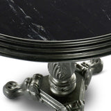 Iron Tea Table, Black Marble-Furniture - Accent Tables-High Fashion Home