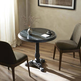 Iron Tea Table, Black Marble-Furniture - Accent Tables-High Fashion Home