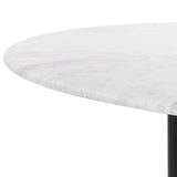 Izola Dining Table, White Marble/Black Base-Furniture - Dining-High Fashion Home