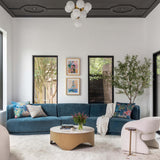 Jaclyn Modular Sectional, Danny Dusty Blue-Furniture - Sofas-High Fashion Home