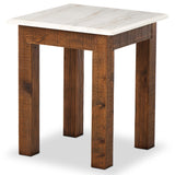 Jessa End Table, White Marble