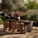 Joette Outdoor Dining Table, Stained Saddle Brown-Furniture - Dining-High Fashion Home