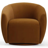 Jordan Swivel Chair, Cognac-Furniture - Chairs-High Fashion Home