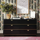 Julieta 6 Drawer Dresser, Black-Furniture - Storage-High Fashion Home