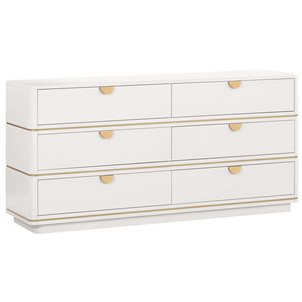 Julieta 6 Drawer Dresser, Cream-Furniture - Storage-High Fashion Home