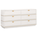 Julieta 6 Drawer Dresser, Cream-Furniture - Storage-High Fashion Home