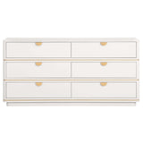 Julieta 6 Drawer Dresser, Cream-Furniture - Storage-High Fashion Home