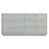 Julieta 6 Drawer Dresser, Grey-Furniture - Storage-High Fashion Home