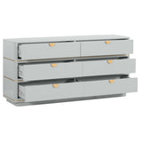 Julieta 6 Drawer Dresser, Grey-Furniture - Storage-High Fashion Home