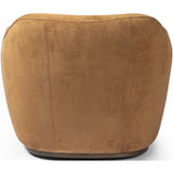 Julius Leather Swivel Chair, Nubuck Cognac-Furniture - Chairs-High Fashion Home