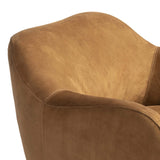 Julius Leather Swivel Chair, Nubuck Cognac-Furniture - Chairs-High Fashion Home