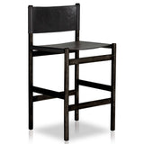 Kena Leather Bar Stool, Sonoma Black/Charcoal-Furniture - Dining-High Fashion Home