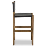 Kena Leather Bar Stool, Sonoma Black/Natural-Furniture - Dining-High Fashion Home