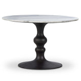 Kestrel Round Dining Table, White Marble/Dark Anthracite