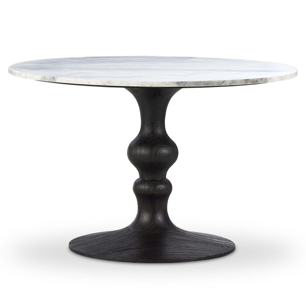 Kestrel Round Dining Table, White Marble/Dark Anthracite