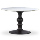 Kestrel Round Dining Table, White Marble/Dark Anthracite