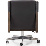 Kiano Leather Desk Chair, Bosa Black-Furniture - Office-High Fashion Home