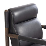 Kiano Leather Desk Chair, Bosa Black-Furniture - Office-High Fashion Home