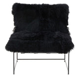 Kimi Sheepskin Chair, Black-Furniture - Chairs-High Fashion Home