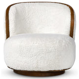 Kittridge Swivel Chair, Ivory Angora