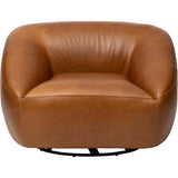 Korren Leather Swivel Chair, Oil Buffalo Camel-Furniture - Chairs-High Fashion Home