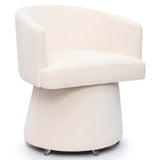 Kristen Rolling Desk Chair, Cream