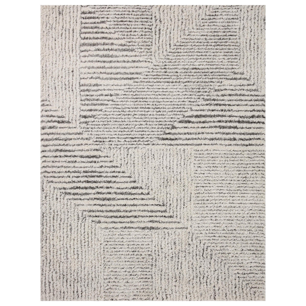 Loloi Rug Levitt Shag LEV-02, Ivory/Grey-Rugs1-High Fashion Home