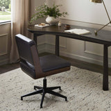 Landon Leather Desk Chair, Sonoma Black-Furniture - Office-High Fashion Home