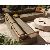 Laskin 3 Piece Outdoor Sectional, Alessi Fawn/Washed Brown-Furniture - Sofas-High Fashion Home