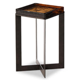 Lennie Cast Glass End Table, Amber