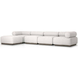 Lenox 4 Piece Outdoor Sectional w/Ottoman, Alessi Linen