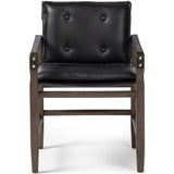 Lenz Leather Dining Arm Chair, Carson Black-Furniture - Dining-High Fashion Home