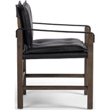 Lenz Leather Dining Arm Chair, Carson Black-Furniture - Dining-High Fashion Home