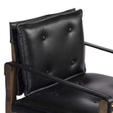 Lenz Leather Dining Arm Chair, Carson Black-Furniture - Dining-High Fashion Home