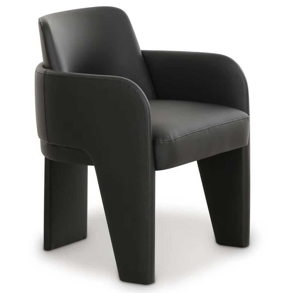 Leo Performance Vegan Leather Dining Chair, Black