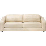 Luka Leather Sofa, Landry Ivory