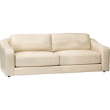 Luka Leather Sofa, Landry Ivory