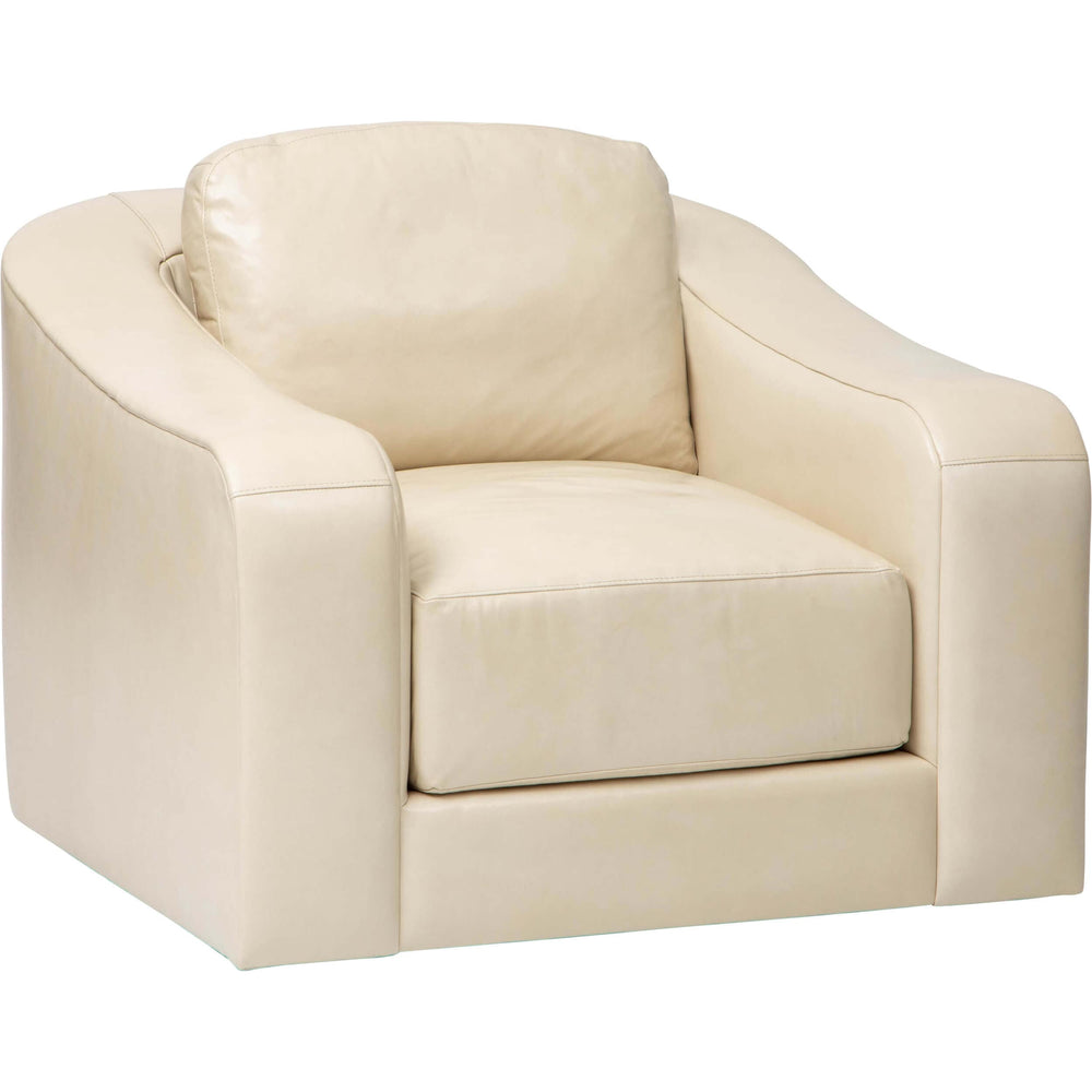 Luka Leather Swivel Chair, Landry Ivory-Furniture - Chairs-High Fashion Home