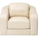 Luka Leather Swivel Chair, Landry Ivory-Furniture - Chairs-High Fashion Home