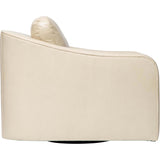 Luka Leather Swivel Chair, Landry Ivory-Furniture - Chairs-High Fashion Home