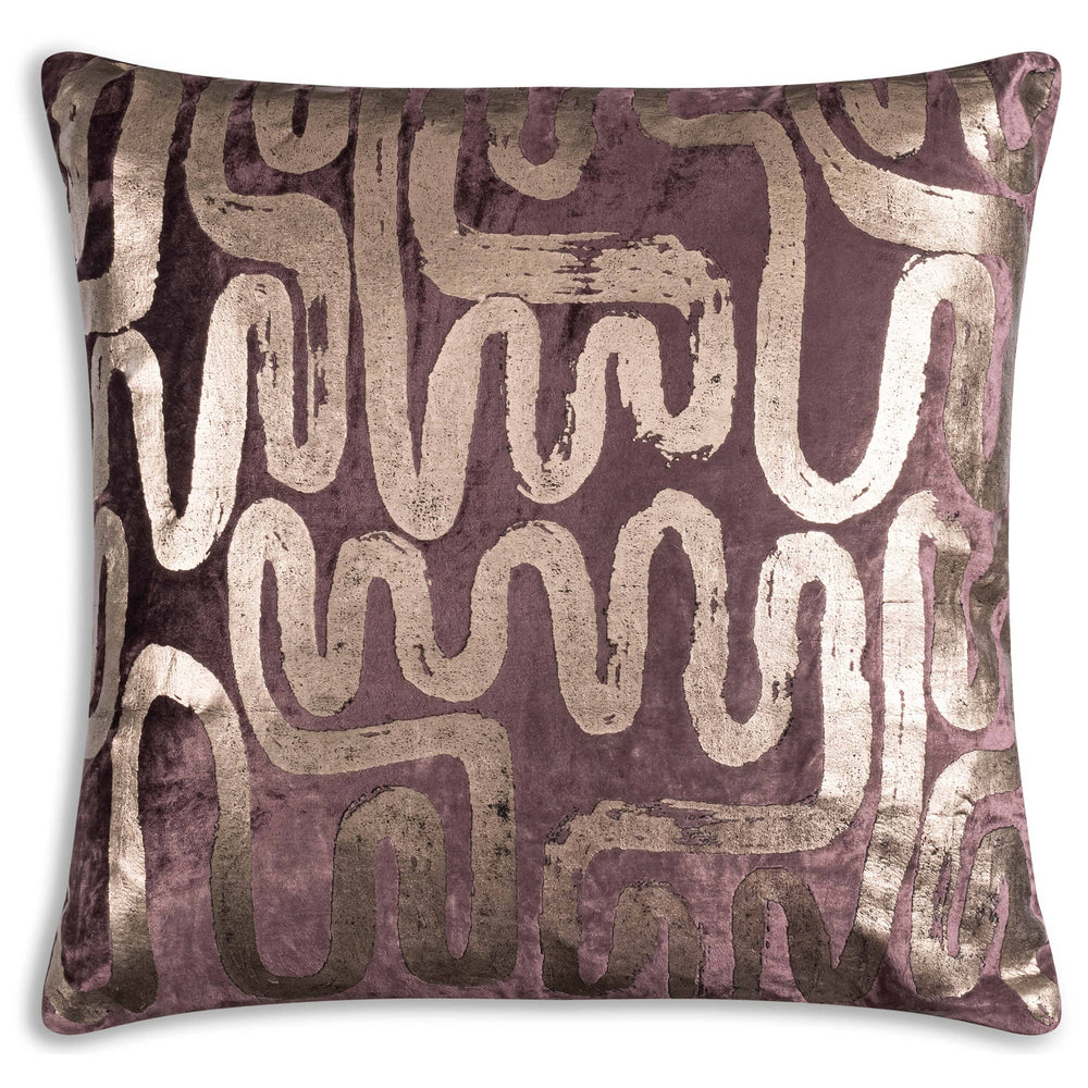 Mila Circular Abstract Pillow, Brown/Gold-Accessories-High Fashion Home