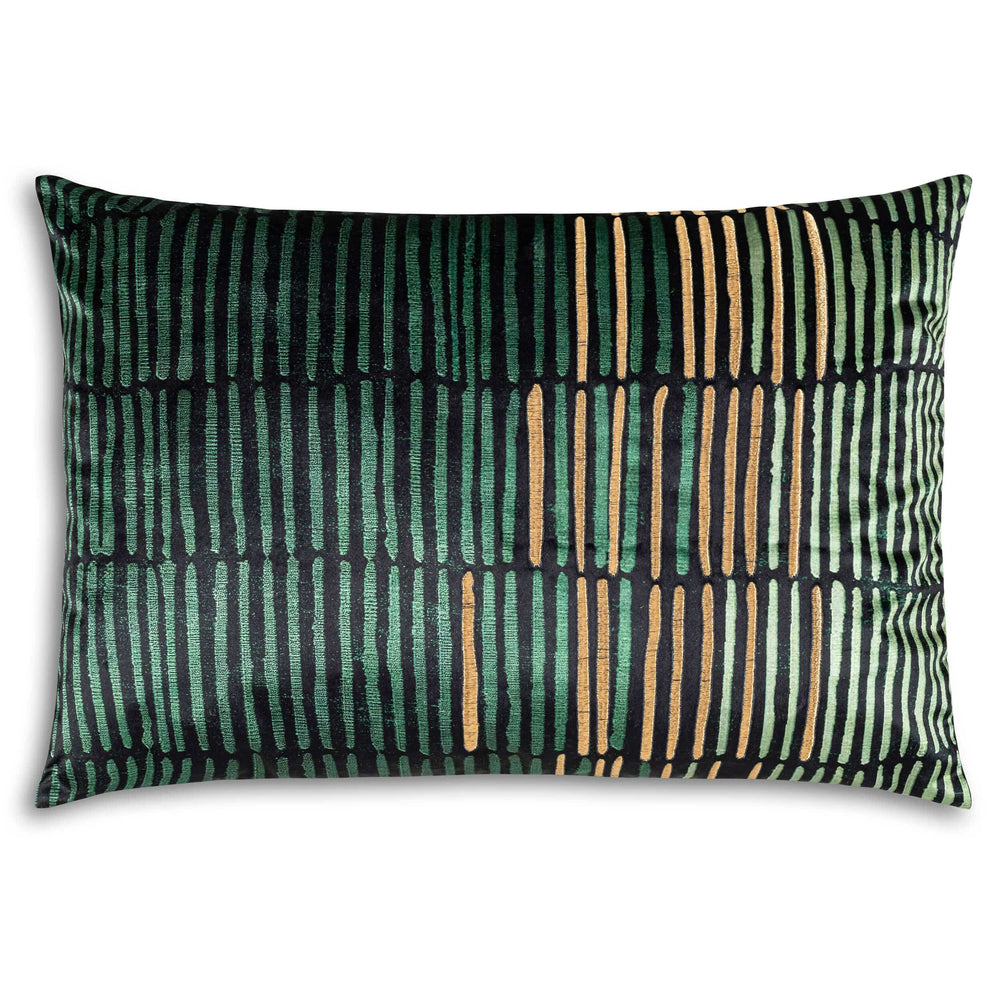 Mona Lumbar Pillow, Black/Green