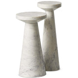 Mabel Nesting End Tables, White Marble-Furniture - Accent Tables-High Fashion Home