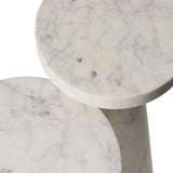 Mabel Nesting End Tables, White Marble-Furniture - Accent Tables-High Fashion Home