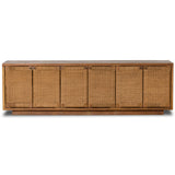 Macklin Media Console, Light Mahongany-Furniture - Storage-High Fashion Home