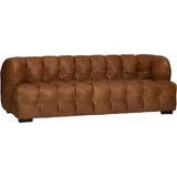 Maeve Puffed Leather Sofa, Cognac-Furniture - Sofas-High Fashion Home